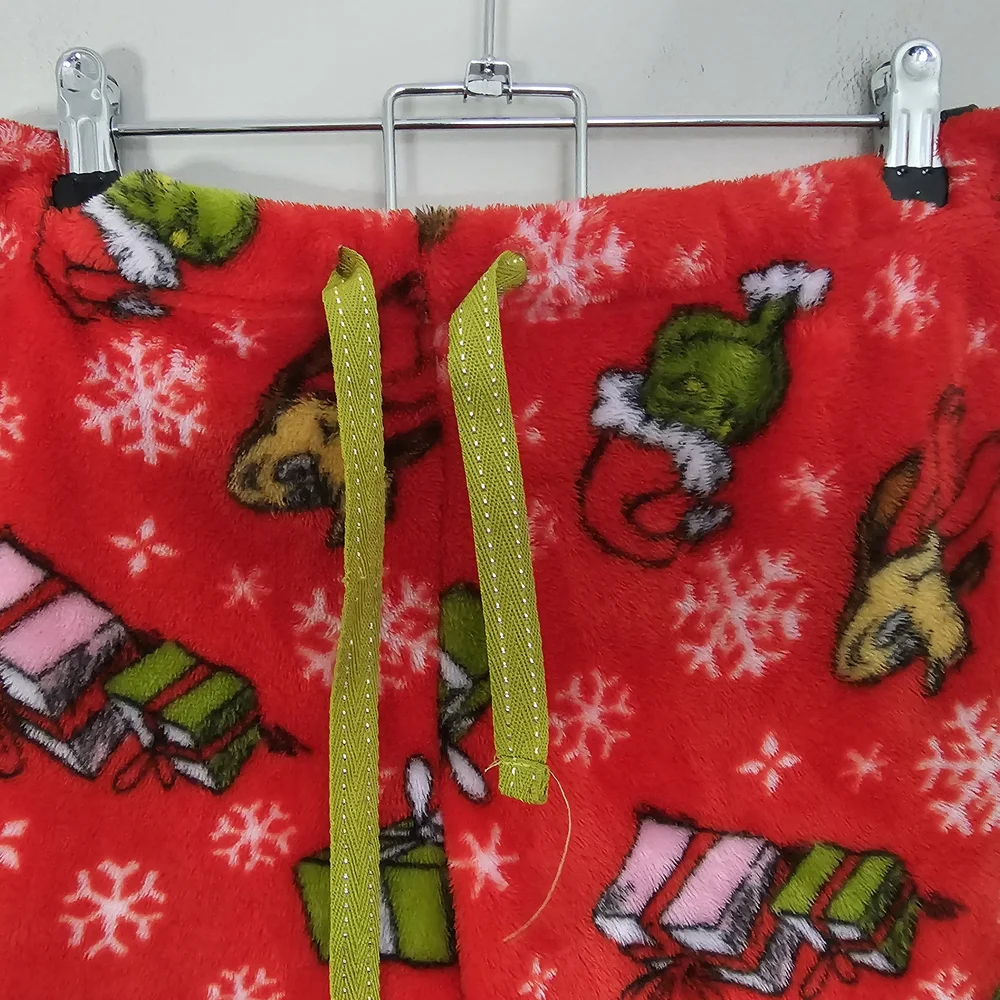 The Grinch Red Fuzzy Pajama Bottoms Women's Sz S